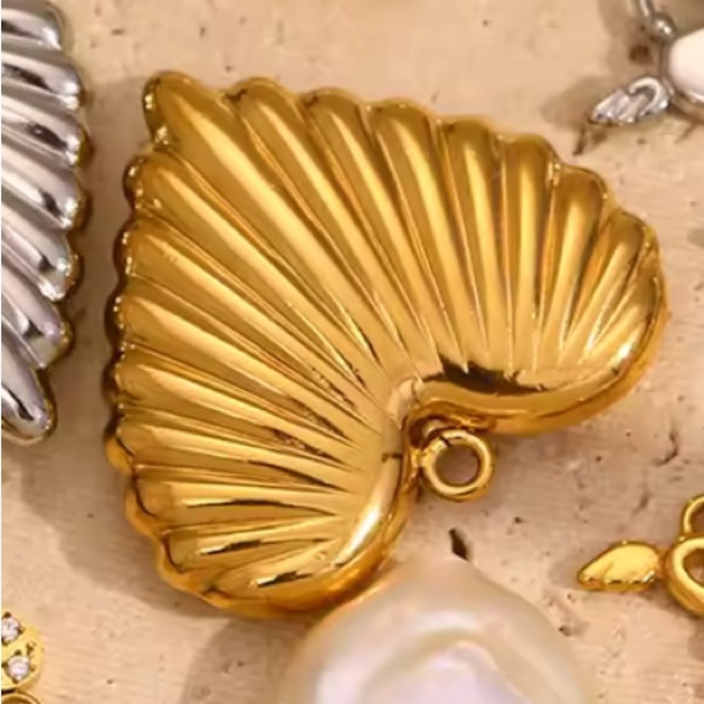 Pearl Flower Heart Series Pendants Stainless Steel Waterproof - Picture 5 of 12